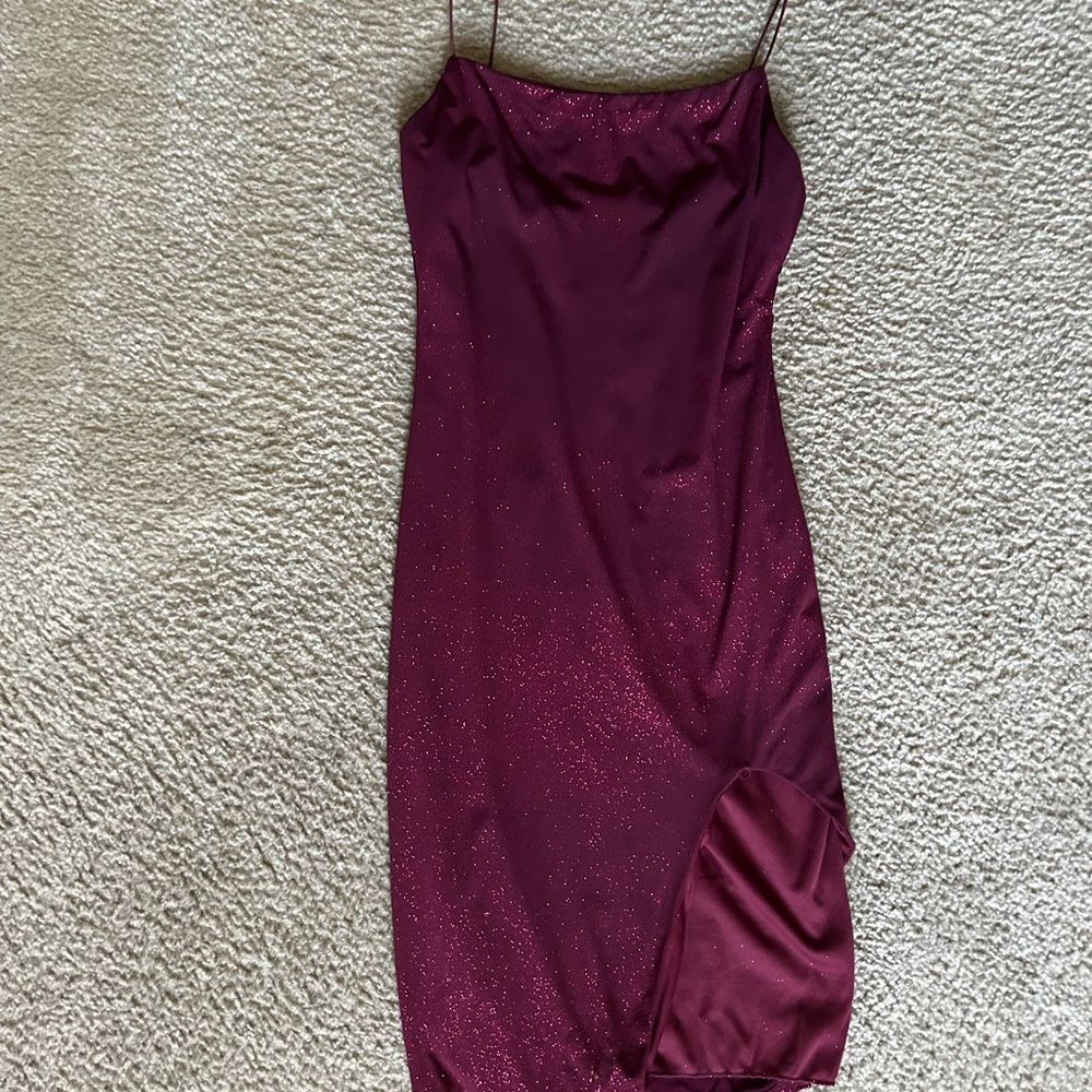 B Darlin Red Slip Dress with Spaghetti Straps for Prom